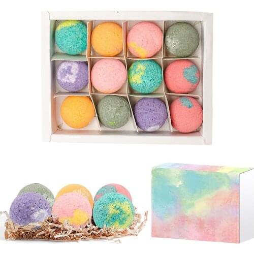12pcs Organic Bath Bombs Gift Set Natural Handmade Bathing Foot Spa Bomb Rich Essential Oils For Moisturizing Body Treatments