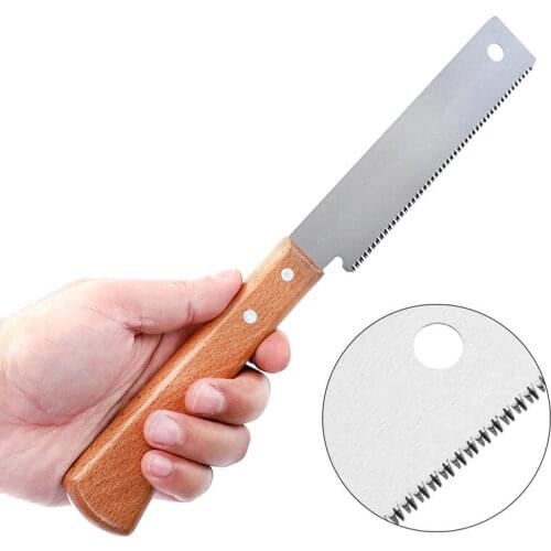 12in Small Hand Saw Beech Wooden Handle Fine Cut Saw Household Woodworking Garden Pruning Flush Cutting Trimming Tool 17Sawtooth