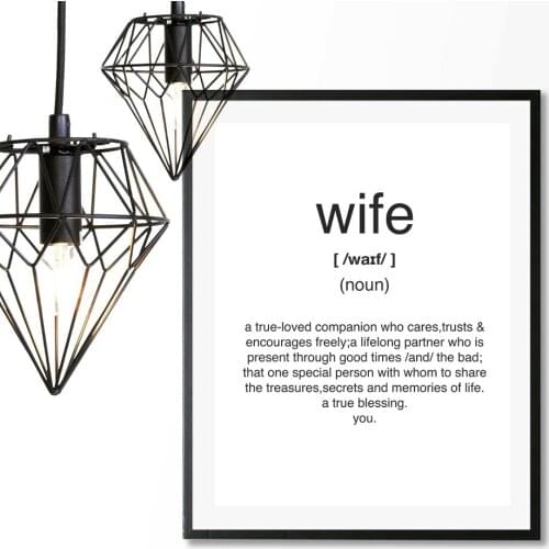 Wife Definition Poster Canvas Painting Inspiration Print Wall Art Picture for Living Room Interior Home Decor Motivation