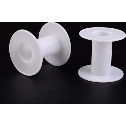 50pcs White Color Plastic Empty Spools for Wire, Thread Bobbins,Bobbin: 28x58mm; Backplane: 64x2.5mm, Hole: 25.5mm