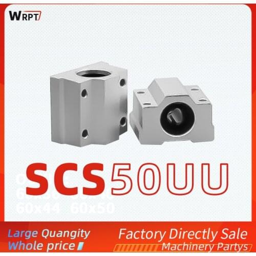 SCS linear slider bearing optical shaft seat guide rod seat box type slider aluminum shell slide seat SCS50UU