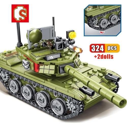 SEMBO 324pcs Military Tank main battle Series Weapon ww2 Building Blocks Tank Army City Enlighten Bricks Toys For Children Boy