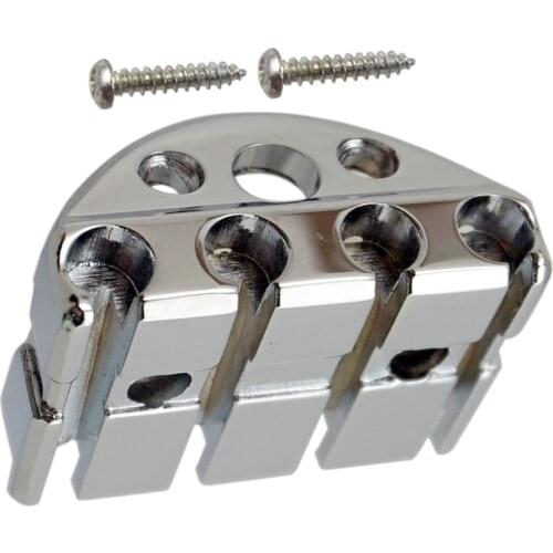 Silver 4 String Electric Headless Bass Guitar Locking Nut with Screws Musical Instrument Parts