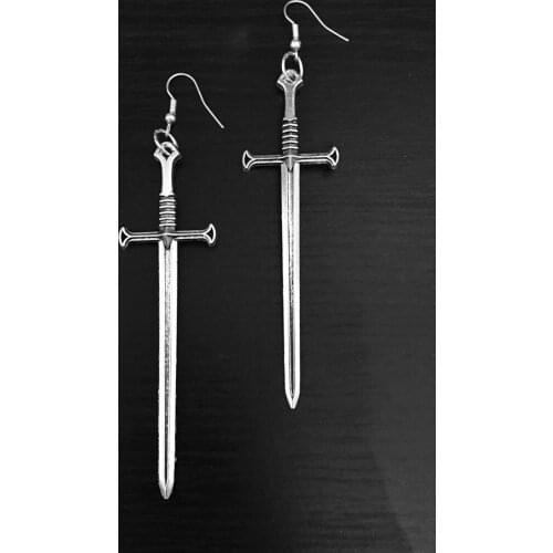 Swords Earrings Soldiers Gothic Jewelry Witch Fashion Women Gift 2020 New Delicate And Beautiful Wholesale Statement Big Pendant