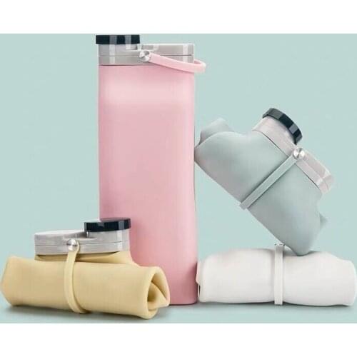 Silicone Folding Water Cup Kettle Outdoor Sports Portable Compression Travel Riding Telescopic Cups Hydro Flask