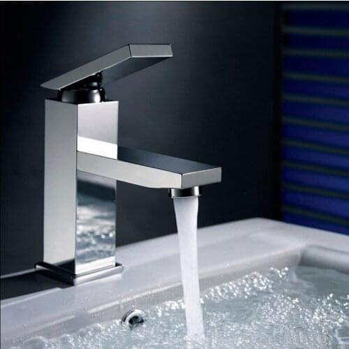 Solid Brass Bathroom Sink Faucet, Chromed Mixer Single handle Single hole Surface Mounted basin mixer tap torneira torneiras