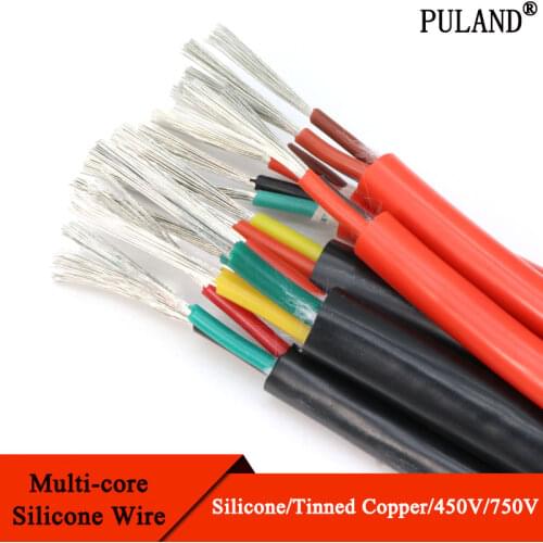 Square 0.5mm Black Ultra Soft Sheath Wire 2 3 4 Core Silicone Rubber Cable Insulated Flexible Copper High Temperature Power Line