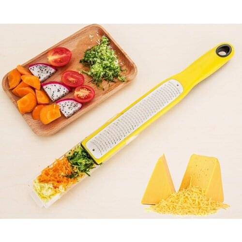 Citrus Lemon Zester & Cheese Grater with Catch Container for Cheese, Lemon, Ginger, Garlic Vegetables Fruits Cheese Knife Cheese