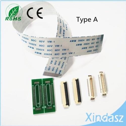 Factory Customized LVDS FFC Cable DF9-31V-1S 31pin TTL Female To Female 1.0mm Pitch Length 150-200mm For LCD Screen Signal Line