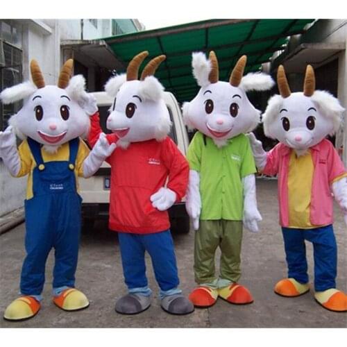 Goat Mascot Costume White Sheep Mascot Costume Fancy Dress Outfit Halloween Cosplay Costume