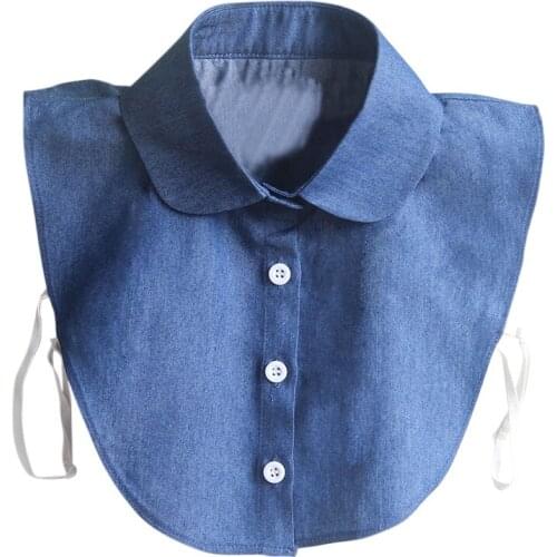 Ladies Detachable collars Blue Fake Lapel Collar Women Clothes Accessories Detachable Shirts False Collar