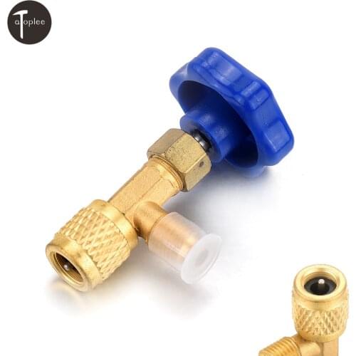 1Pcs R12 R22 Refrigerant Can Bottle Tap Opener Valve Tool 7/16-28UNF Thread Adapter Tool Color Randomly