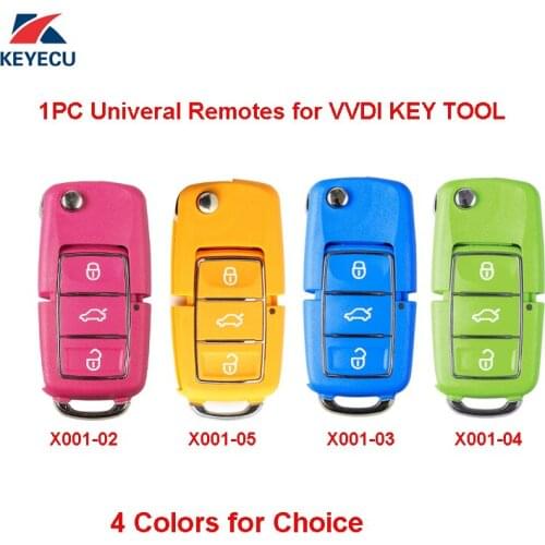 XHORSE 1PC X001 Series Colorful (Pink Yellow Blue Green) Universal Remote Key 3 Button for VVDI Key Tool