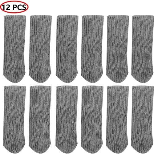 12Pcs Elastic Knitted Chair Leg Socks Furniture Table Feet Leg Floor Protectors Covers Moving Noise Reduction Pads