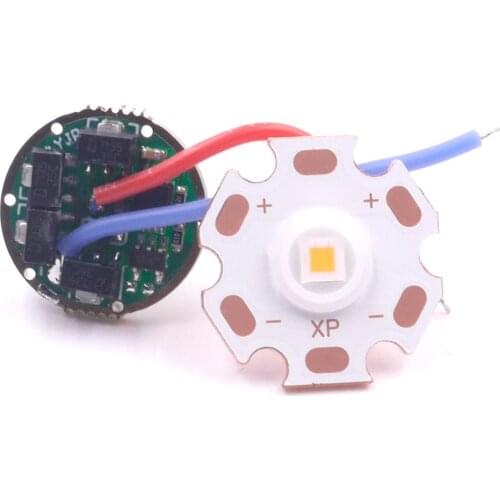 16mm 20mm CREE XM-L2 U3/XP-L V5/HI V3 LED Star 1A Cool white Copper base+17mm AMC7135x12 flashlight Circuit Board Driver Board