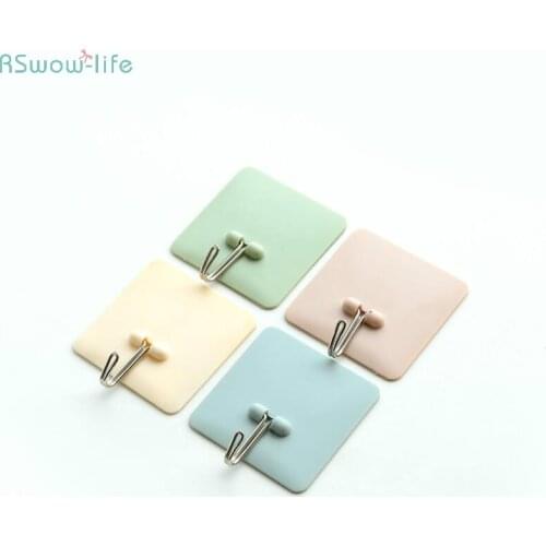 5PCS Wall Hooks Mounted Hook For Keys Home Organizer Bathroom Kitchen Cupboard Stuff Door Back ABS Multipurpose Paste Type