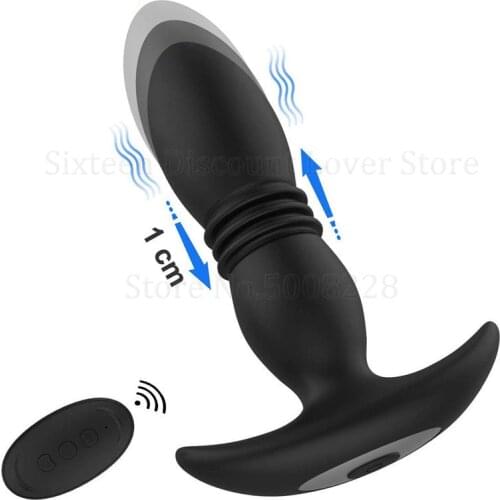 7 Speed Telescopic Prostate Massager Vibrator Gay Anal Sex toys Remote Control Vibrating Anal Plug Sex Products For Woman Men