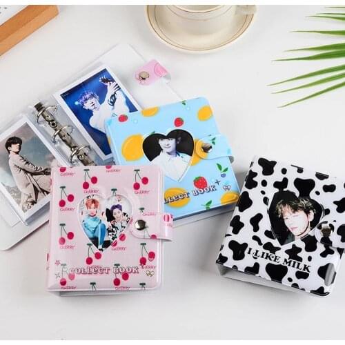 3 inch Mini Hollow Heart Photo Album Photocard Binder Kpop Star Chasing Card Collection Book Polaroid Picture Storage Case