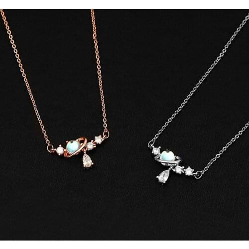 Aurora water drop Star Necklace Cute girls sweet simple birthday gift for girlfriends Necklace