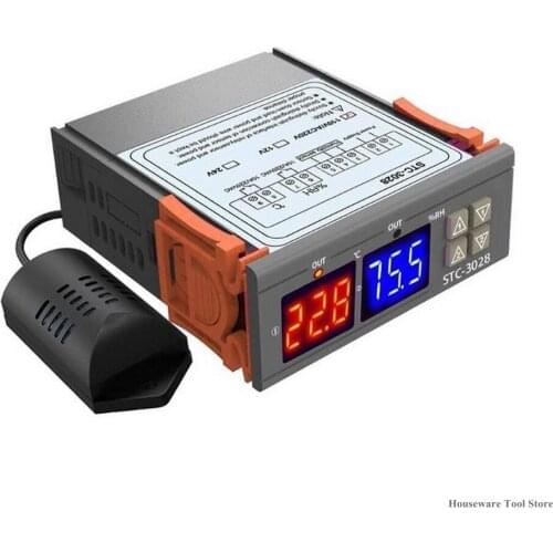 STC-3028 Digital Thermostat Temperature Controller Incubator Thermoregulator LCD Humidity Controller Heating Cooling Hygrometer