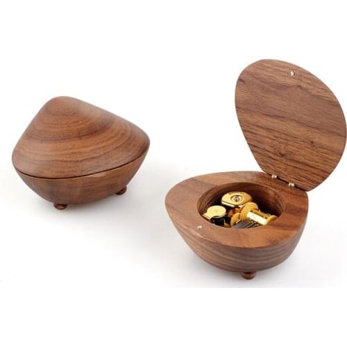 Handmade Shell Wooden Music Box Sky City Valentines Day Creative 2021 New Year Christmas Holiday Birthday Gift