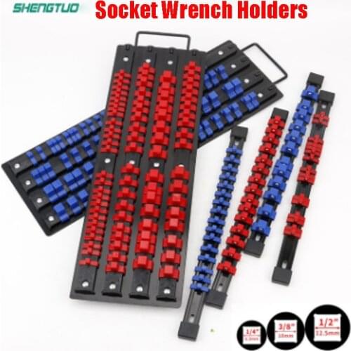 1/4" 3/8" 1/2" Socket Wrench Holders Traight Plastic Universal Socket Organizer Rail Bracket Wall Holder Wrench Home Tools