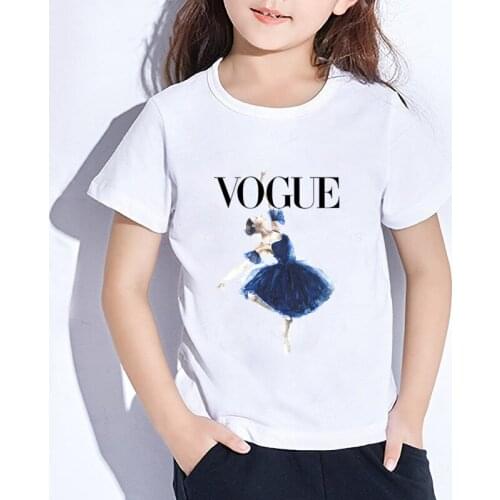 Kids Girl T Shirt Summer Baby Girls Tops Toddler Tees Clothes Children Clothing Ballerina Girl T-shirts Short Sleeve Casual