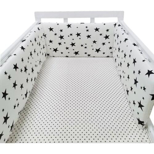 Baby Crib Bumper For Newborns Soft Cotton Bed Bumper Detachable Zipper Baby Room Decoration Infant Cot Protector 1Pcs Unisex