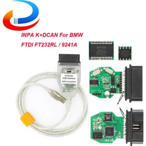 For BMW OBD2 Scanner INPA K+DCAN FTDI FT232RL Chip with Switch Cable USB interface Inpa k dcan OBD OBD2 Car Auto Diagnostic