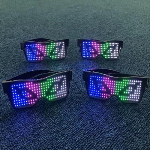 Luminous Glasses Electronic Bluetooth Luminous Glasses with LED Light Birthday Party Club Gift Glow Party Supplies Use 5 Hours