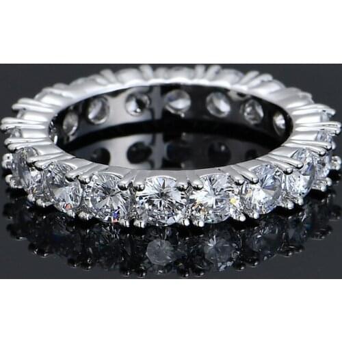 Hip Hop Rapper Bling Ice Out AAA Cubic Zirconia Ring for Men Women 1 Row CZ Tennis Chain Rings Male Female Fashion Jewelry