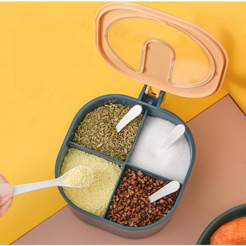 Spices Storage Box Sealed Storage Container Clear Visible Lid Spices Seasoning Container for Kitchen