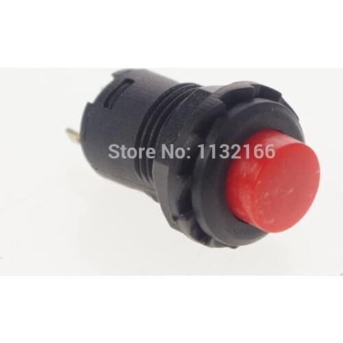 Red 2 Pin NO SPST 1.5A 250VAC 12mm Hole Momentary Push Button Switch