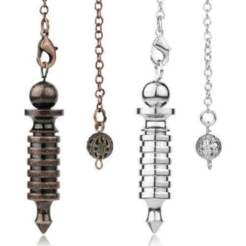 Metal Pendulum for Dowsing Divination Reiki Healing Spiritual Wicca Women Men Amulet Screw Shape Pendule Charm Jewelry