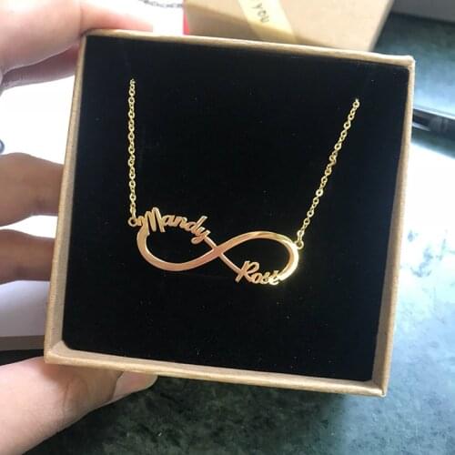 Infinity With Personalized Name Custom Necklaces Women Love Jewelry Stainless Steel Wedding Gifts Couple Necklace Collier Femme