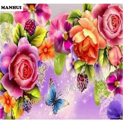 Full spuare diamond painting Flower butterfly picture diy diamond painting cross stitch living room diamond painting BEC088