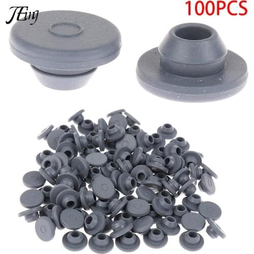 100Pcs Rubber Stoppers Self Sealing Injection Ports Inoculation Medical For 13mm Glass Bottles Vials Opening Sealing Organizer