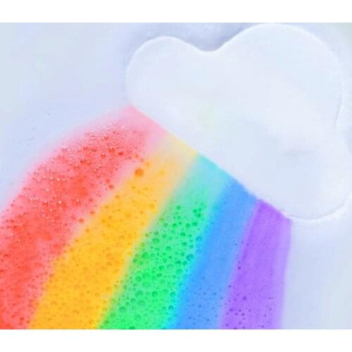 Rainbow Soap Cloud Bath Salt Moisturizing Exfoliating Cleaning Body Skin Bubble Bath Bombs Multicolor For Baby