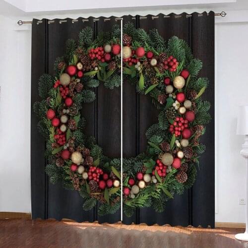 Luxury Blackout 3D Window Curtains For Living Room Bedroom christmas curtains 3D Window Curtains For Living Room Bedroom