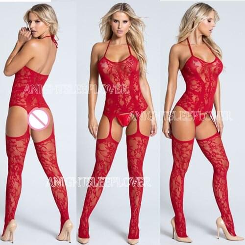 Sexy Bodystocking Open Crotch Fetish Porno Sexi Women Crochless Teddy Lingerie Bodysuit Sexy Erotic Underwear Baby Doll Costumes