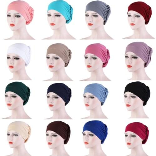 New Muslim Indian Beanie Skullies Turban Chemo Cap Headwear Cancer Inner Elegant hat Islamic Elastic Bonnet Arab Head Covering