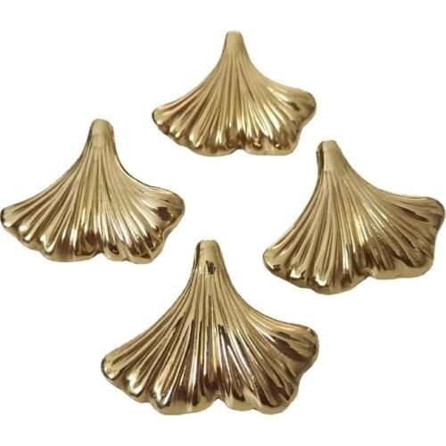 HXS Modern Ginkgo Biloba Leaves Shaped Pulls Golden Solid Brass Cabinet Door Knobs Dresser Pullers DIY Furniture Handle