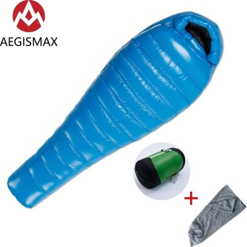 AEGISMAX D Series White Duck Down Mummy Camping Hiking Sleeping Bag Ultralight Outdoor Three Season Nylon Sleeping Bag