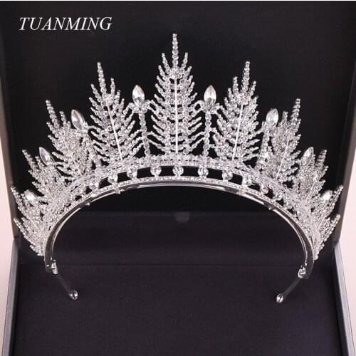 Wedding Bridal Hair Accessories Pearls Rhinestone Crowns Tiaras Crystal Diadem Princess Pageants For Women Fashion Hair Jewelry