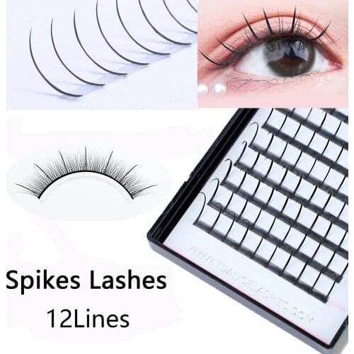 TDANCE 12Lines Spikes Wispy Extension Lashes Individual Fairy Dramatic Fluffy Soft Wispy Promade Natural Professional Makeup