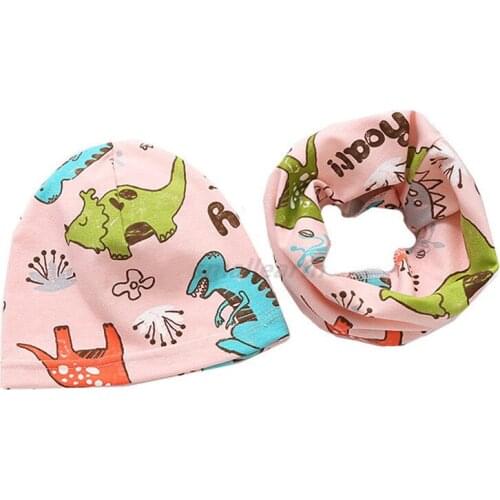 Autumn Winter Crochet Baby Hat Set Girl Boy Cap Kids Beanies Animal Print Hats Cotton Children Collar Scarf Baby Caps Child Cap
