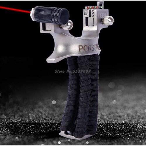 High Quality Infrared Stainless Steel Flat Leather Slingshot Outdoor Hunting Slingshot Laser Outdoor Competitive Slingshot 2020