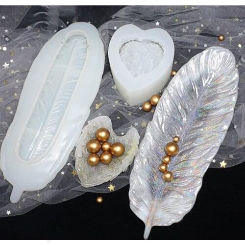 Feather Heart Storage Box Silicone Mould DIY Resin Decorative Craft Jewelry Making Mold Epoxy Resin Molds