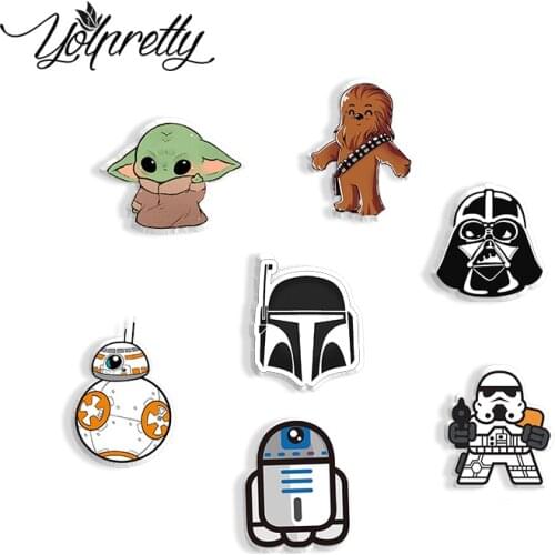 Star Wars Cartoon yoda Acrylic Brooch Jewelry Resin Epoxy Acrylic Badge