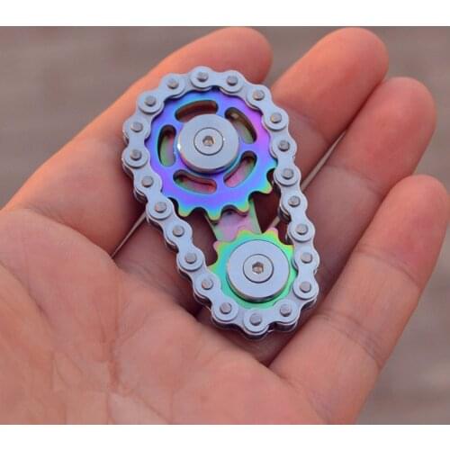 1pc Stainless Steel Sprockets Flywheel Fingertip Gyro Sprockets Chains EDC Metal Toy Gear Gyro Sproket Roadbike Spinner